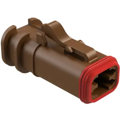 Socket housing, 4 pole, straight, 2 rows, brown, AT06-4S-OMBRN - 1