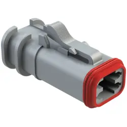 Socket housing, 4 pole, straight, 2 rows, gray, AT06-4S-OMGRY