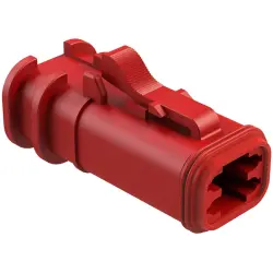 Socket housing, 4 pole, straight, 2 rows, red, AT06-4S-OMRED