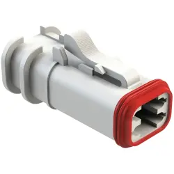 Socket housing, 4 pole, straight, 2 rows, gray, AT06-4S-OMWHT