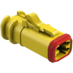 Socket housing, 4 pole, straight, 2 rows, yellow, AT06-4S-OMYEL