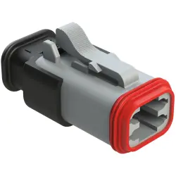 Socket housing, 4 pole, straight, 2 rows, gray, AT06-4S-SR01GRY