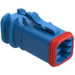 Socket housing, 6 pole, straight, 3 rows, blue, AT06-6S-OMBLU