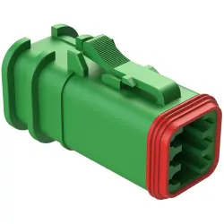 Socket housing, 6 pole, straight, 3 rows, green, AT06-6S-OMGRN