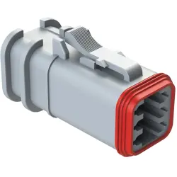 Socket housing, 6 pole, straight, 3 rows, gray, AT06-6S-OMGRY
