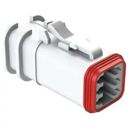 Socket housing, 6 pole, straight, 3 rows, white, AT06-6S-OMWHT