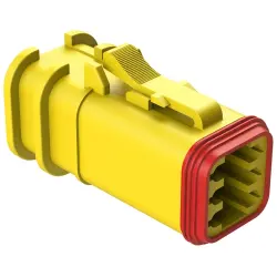 Socket housing, 6 pole, straight, 3 rows, yellow, AT06-6S-OMYEL