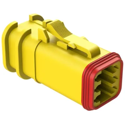 Socket housing, 6 pole, straight, 3 rows, yellow, AT06-6S-OMYEL - 1