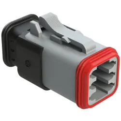 Socket housing, 6 pole, straight, 3 rows, gray, AT06-6S-SR02GRY