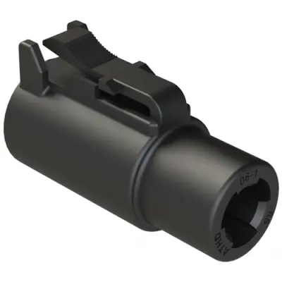 Socket housing, 1 pole, straight, black, ATHD06-1-8S - 1