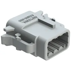 Socket housing, 8 pole, straight, 2 rows, gray, ATM06-08SA