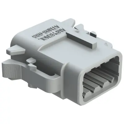 Socket housing, 8 pole, straight, 2 rows, gray, ATM06-08SA - 1