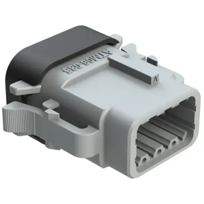 Socket housing, 8 pole, straight, 2 rows, gray, ATM06-08SA-SF1GY - 1