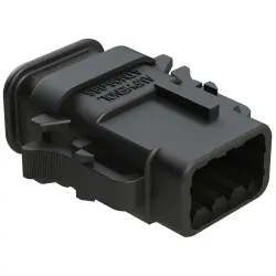 Socket housing, 8 pole, straight, 2 rows, black, ATM06-08SA-SR1BK