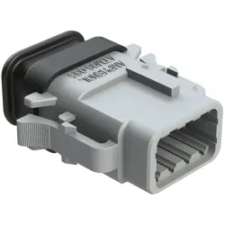 Socket housing, 8 pole, straight, 2 rows, gray, ATM06-08SA-SR1GY