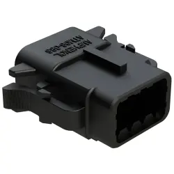 Socket housing, 8 pole, straight, 2 rows, black, ATM06-08SB