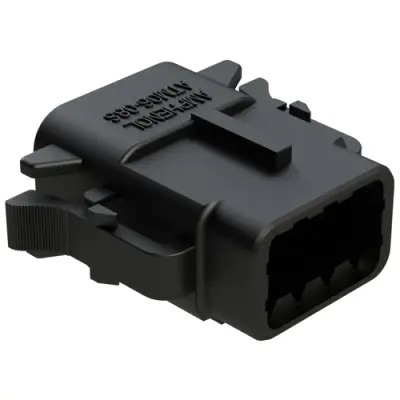 Socket housing, 8 pole, straight, 2 rows, black, ATM06-08SB - 1