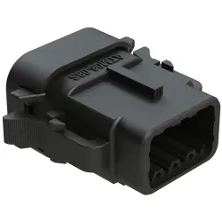 Socket housing, 8 pole, straight, 2 rows, black, ATM06-08SB-SF1BK