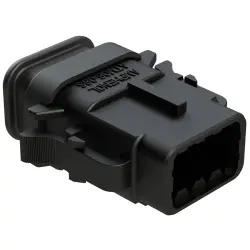 Socket housing, 8 pole, straight, 2 rows, black, ATM06-08SB-SR1BK
