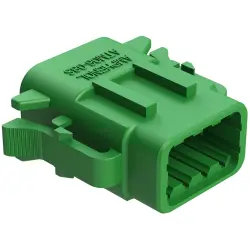 Socket housing, 8 pole, straight, 2 rows, green, ATM06-08SC