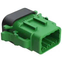 Socket housing, 8 pole, straight, 2 rows, green, ATM06-08SC-SF1GN