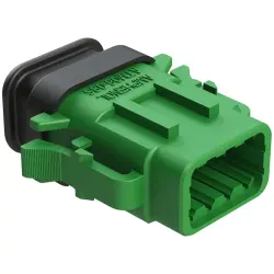 Socket housing, 8 pole, straight, 2 rows, green, ATM06-08SC-SR1GN