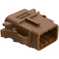 Socket housing, 8 pole, straight, 2 rows, brown, ATM06-08SD