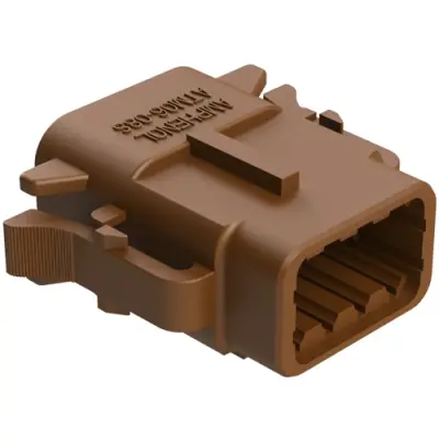Socket housing, 8 pole, straight, 2 rows, brown, ATM06-08SD - 1
