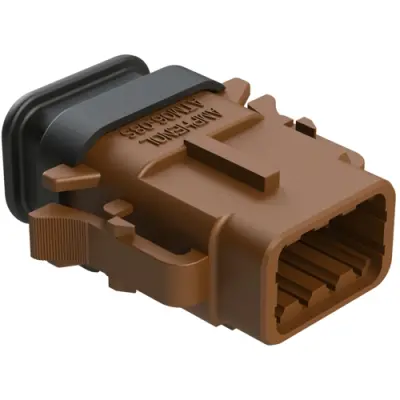Socket housing, 8 pole, straight, 2 rows, brown, ATM06-08SD-SR1BN - 1