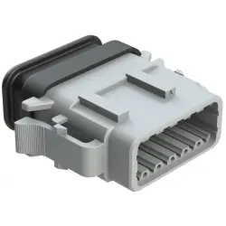 Socket housing, 12 pole, straight, 2 rows, gray, ATM06-12SA-SR1GY