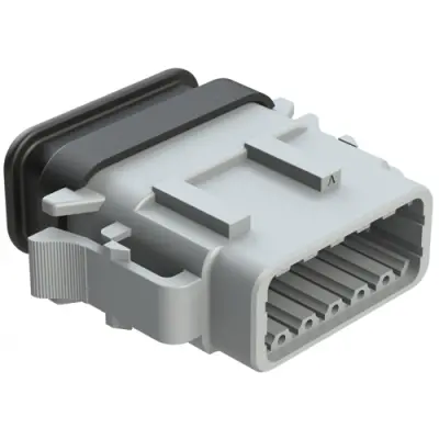 Socket housing, 12 pole, straight, 2 rows, gray, ATM06-12SA-SR1GY - 1