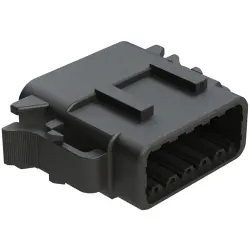 Socket housing, 12 pole, straight, 2 rows, black, ATM06-12SB