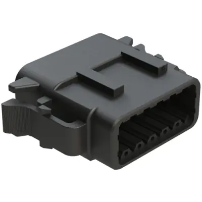 Socket housing, 12 pole, straight, 2 rows, black, ATM06-12SB - 1