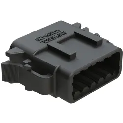 Socket housing, 12 pole, straight, 2 rows, black, ATM06-12SB-RD01