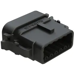 Socket housing, 12 pole, straight, 2 rows, black, ATM06-12SB-SF1BK