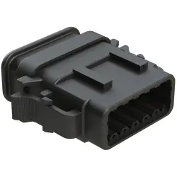 Socket housing, 12 pole, straight, 2 rows, black, ATM06-12SB-SR1BK
