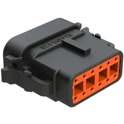 Socket housing, 12 pole, straight, 2 rows, black, ATM06-12SB-SS01