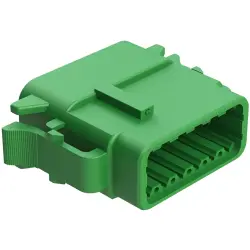 Socket housing, 12 pole, straight, 2 rows, green, ATM06-12SC