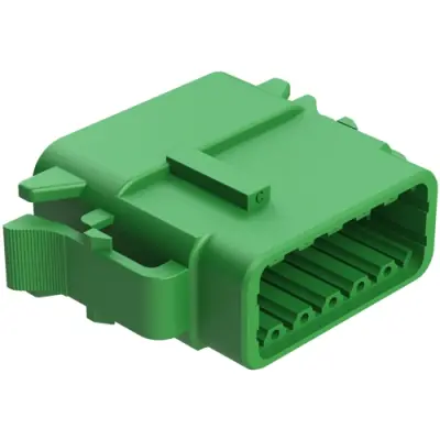 Socket housing, 12 pole, straight, 2 rows, green, ATM06-12SC - 1