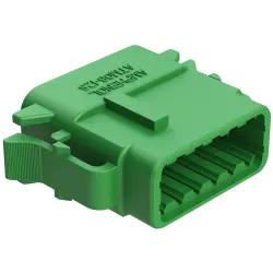 Socket housing, 12 pole, straight, 2 rows, green, ATM06-12SC-RD01