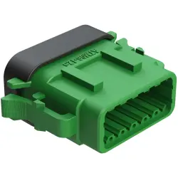 Socket housing, 12 pole, straight, 2 rows, green, ATM06-12SC-SF1GN
