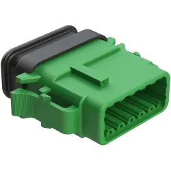 Socket housing, 12 pole, straight, 2 rows, green, ATM06-12SC-SR1GN