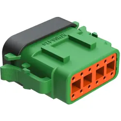 Socket housing, 12 pole, straight, 2 rows, green, ATM06-12SC-SS01