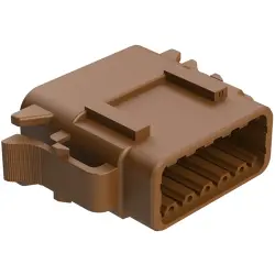 Socket housing, 12 pole, straight, 2 rows, brown, ATM06-12SD