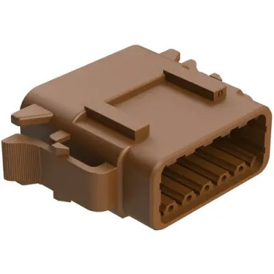 Socket housing, 12 pole, straight, 2 rows, brown, ATM06-12SD - 1