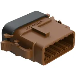 Socket housing, 12 pole, straight, 2 rows, brown, ATM06-12SD-SF1BN