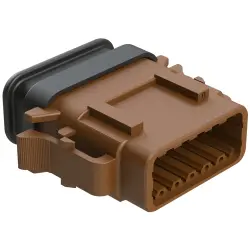 Socket housing, 12 pole, straight, 2 rows, brown, ATM06-12SD-SR1BN