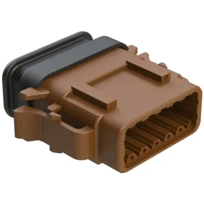 Socket housing, 12 pole, straight, 2 rows, brown, ATM06-12SD-SR1BN - 1