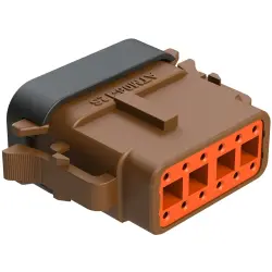 Socket housing, 12 pole, straight, 2 rows, brown, ATM06-12SD-SS01