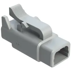 Socket housing, 2 pole, straight, 1 row, gray, ATM06-2S